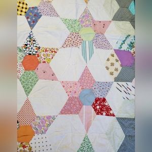 Vintage handmade quilt flower star